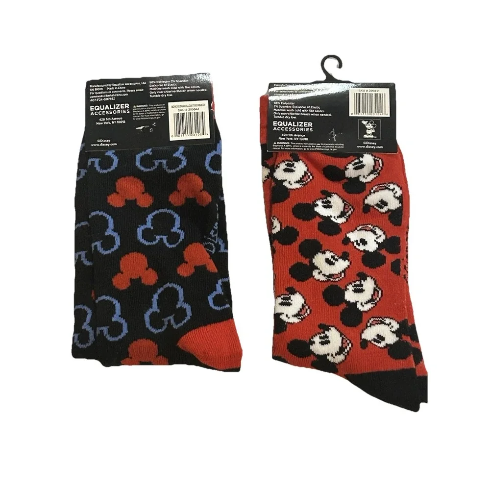 Disney - NEW - Mickey Mouse - Crew Socks (Set Of 2) + Tote - Unisex (Men/Women)